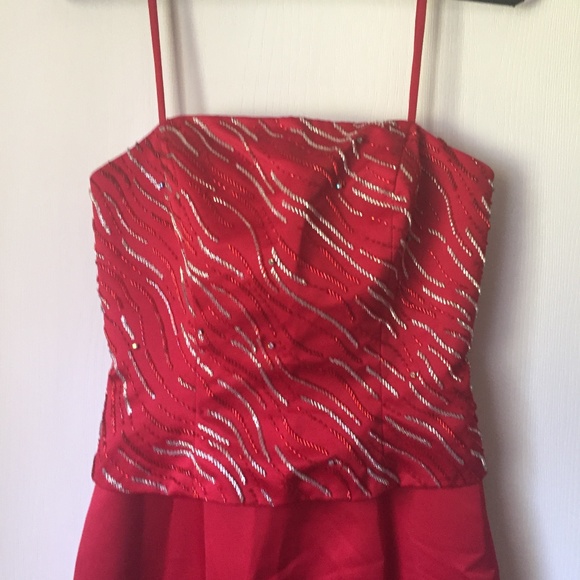 Red Ball Gown- Fit & Flare - Picture 8 of 8